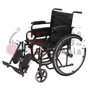 silla de ruedas con reposapies elevables