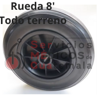 Rueda delantera todo terreno de 8 x 2 pulgadas para silla de ruedas