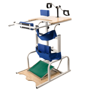 Bipedestador con mesa de rehabilitación